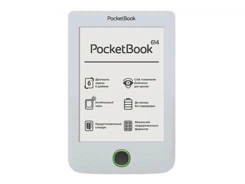Купить Электронная книга PocketBook 614 6" E-Ink Pearl белый PB614-D-RU