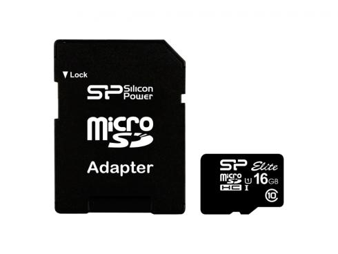 Купить Карта памяти Micro SDHC 16GB Class 10 Silicon Power SP016GBSTHBU1V10-SP + адаптер SD