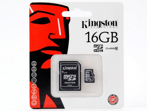 Купить Карта памяти Micro SDHC 16GB Class 10 Kingston SDC10/16GB + адаптер SD