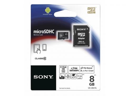 Купить Карта памяти Micro SDHC 8Gb Class 10 Sony SR8NYAT + адаптер SD