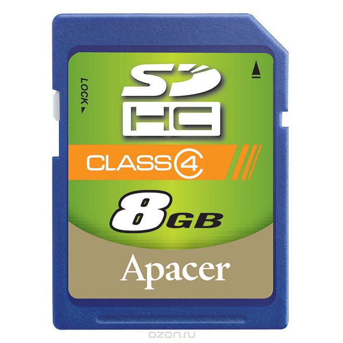 Купить Apacer SDHC Class 4 8GB (AP8GSDHC4-R)