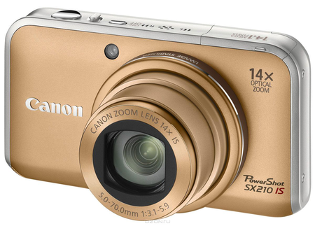 Купить Canon PowerShot SX210 IS, Gold